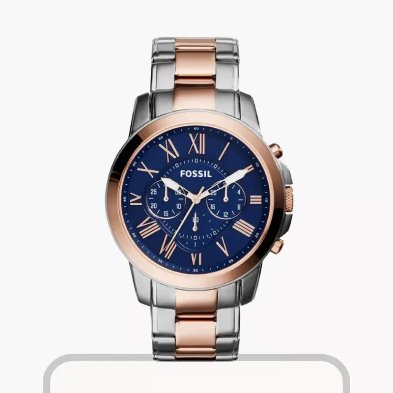 Fossil Grant Chronograph Blue Dial Two-tone Men's Watch | FS5024